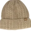 Cuff Beanies-Under Armour Women Halftime Cable Knit Beanie Camel Cuff - Beige