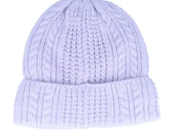 New Under Armour Women Halftime Cable Knit Beanie Salt Cuff - Purple