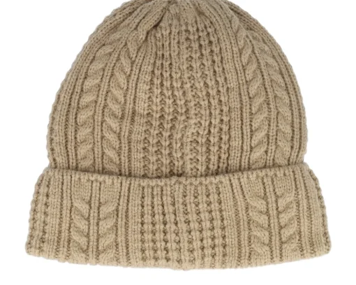 Cuff Beanies-Under Armour Women Halftime Cable Knit Beanie Camel Cuff - Beige