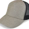 Trucker-Result Womens Ponytail New York Sparkle Cap Gold Trucker - Yellow