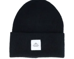Online SQRTN Wood Raw Beanie Black Cuff -