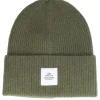 Cuff Beanies-SQRTN Wood Raw Beanie Olive Cuff -