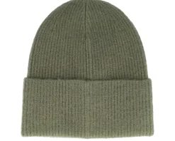 Cuff Beanies-SQRTN Wood Raw Beanie Olive Cuff -