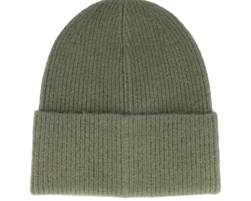 Cuff Beanies-SQRTN Wood Raw Beanie Olive Cuff -