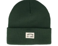 Clearance Brixton Woodburn Watch Cap Beanie Emerald Cuff - Green