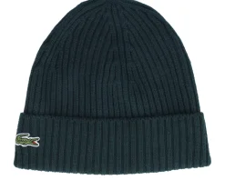 Cuff Beanies-Lacoste Wool Dark Cuff - Green