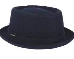 Pork Pie Hats-Stetson Wool Navy Pork Pie -