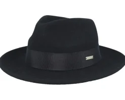 Fedora-Seeberger Woolfelt Black Fedora -