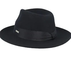 Fedora-Seeberger Woolfelt Black Fedora -
