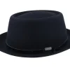 Pork Pie Hats-Stetson Woolfelt Black Pork Pie -