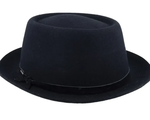 Pork Pie Hats-Stetson Woolfelt Black Pork Pie -