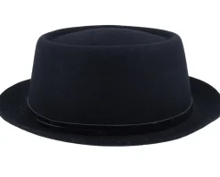Pork Pie Hats-Stetson Woolfelt Black Pork Pie -