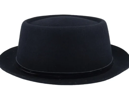 Pork Pie Hats-Stetson Woolfelt Black Pork Pie -