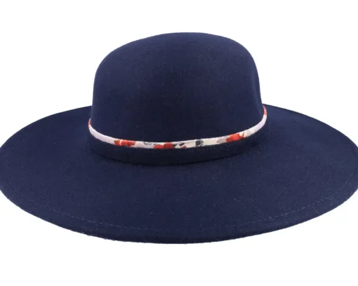 Best Seeberger Woolfelt Floppy Marine Blue Sun Hat -