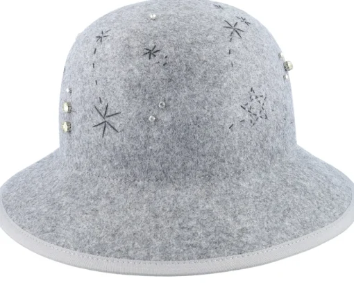 Buckets-Seeberger Woolfelt Smoke Gray Cloche - Grey