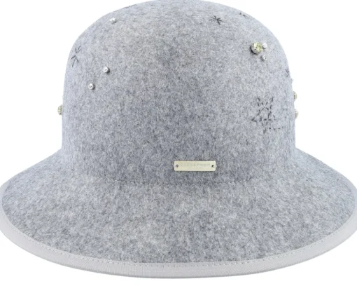 Buckets-Seeberger Woolfelt Smoke Gray Cloche - Grey