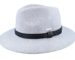 Fedora-Seeberger Woolfelt With Black Smoke Gray Fedora -