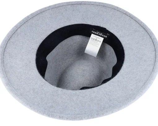 Fedora-Seeberger Woolfelt With Black Smoke Gray Fedora -