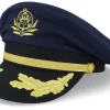 Clearance Village Hats Yacht Captain's Hat Navy Vega Cap - Blue, White