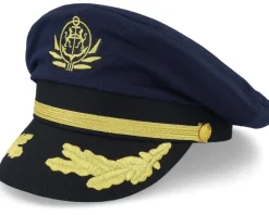 Clearance Village Hats Yacht Captain's Hat Navy Vega Cap - Blue, White
