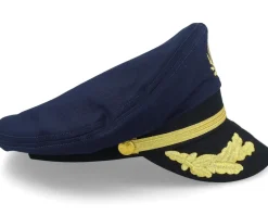 Clearance Village Hats Yacht Captain's Hat Navy Vega Cap - Blue, White