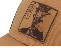 Trucker-Yu-Gi-Oh! Yami Yugi Engraved Caramel Trucker - Yu-Gi-Oh Brown