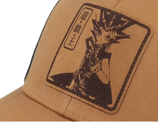 Trucker-Yu-Gi-Oh! Yami Yugi Engraved Caramel Trucker - Yu-Gi-Oh Brown
