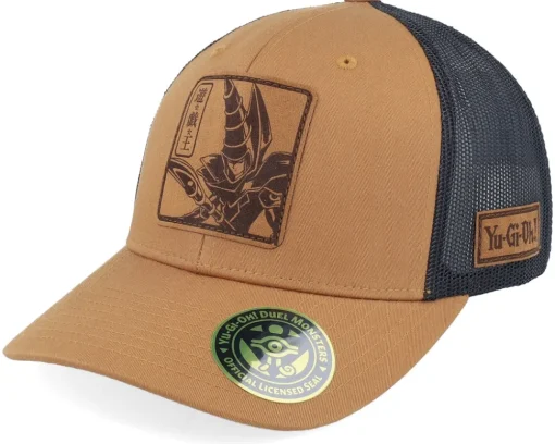 Trucker-Yu-Gi-Oh! Yami Yugi Engraved Caramel Trucker - Yu-Gi-Oh Brown
