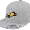 Snapback | Kids-Kiddo Cap Yellow Racing Car Heather Grey Snapback -