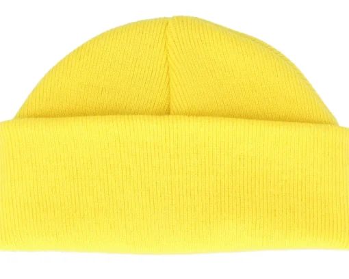 Short Beanies | Blank Beanies-Beechfield Yellow Short Blank Beanie -