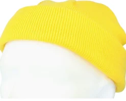 Short Beanies | Blank Beanies-Beechfield Yellow Short Blank Beanie -